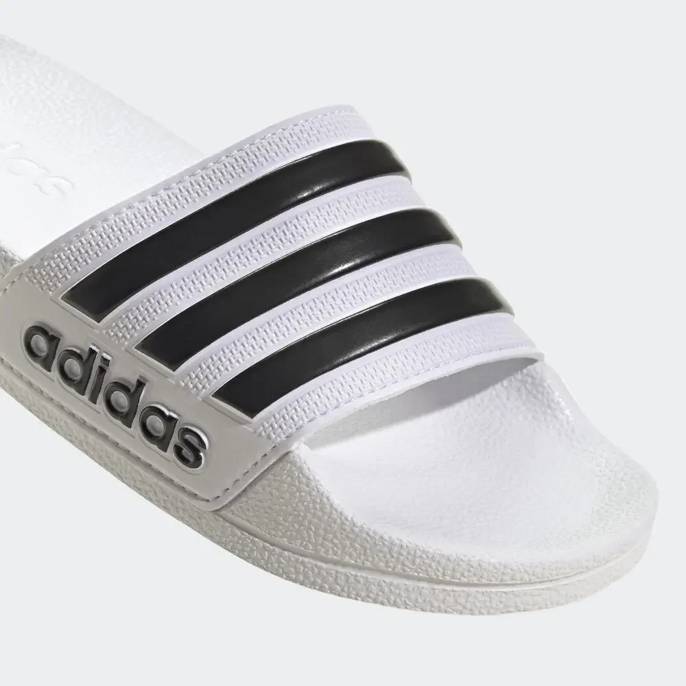 ADIDAS ADILETTE SHOWER SLIDES SANDAL, WHITE/BLACK/BLACK, 1 US UNISEX LITTLE KID